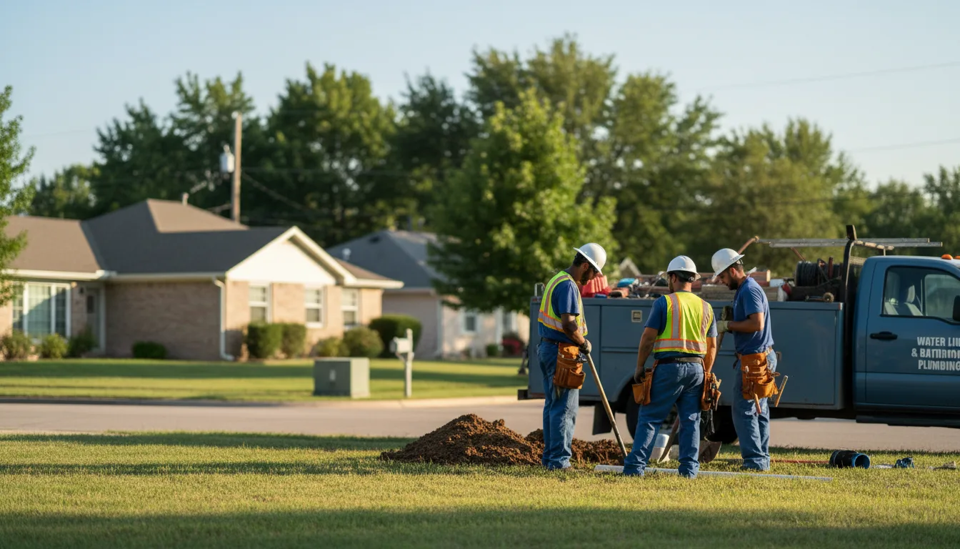 Residential water line and bathroom plumbing service in Lakeview, TX